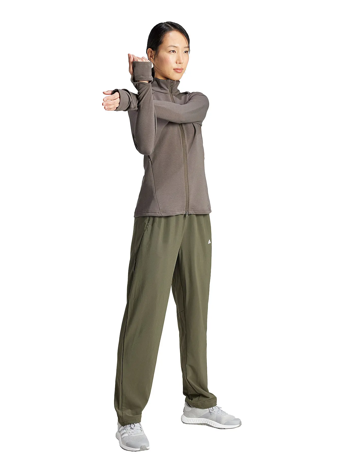 ADIDAS | Damen Fitnessjacke  | braun