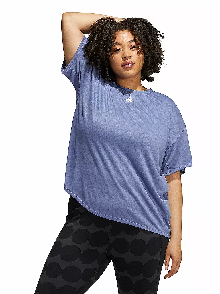 ADIDAS | Damen Fitnessshirt 3-Streifen AEROREADY | blau