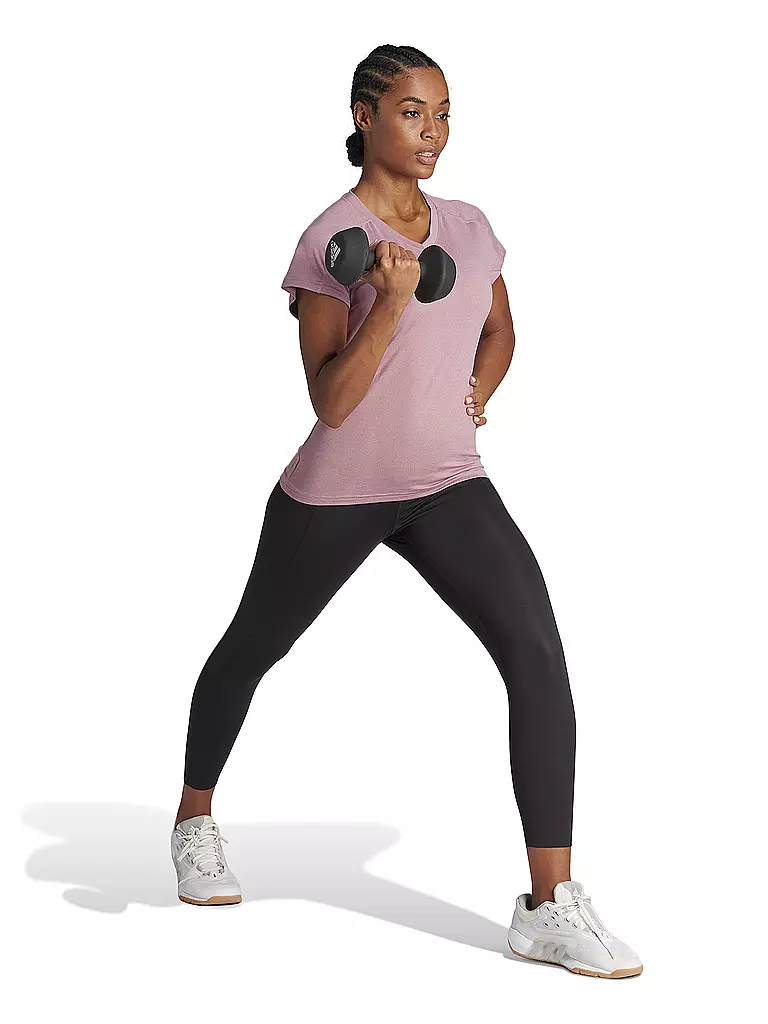 ADIDAS | Damen Fitnessshirt AEROREADY Train Essentials Minimal Branding V-Neck | beere