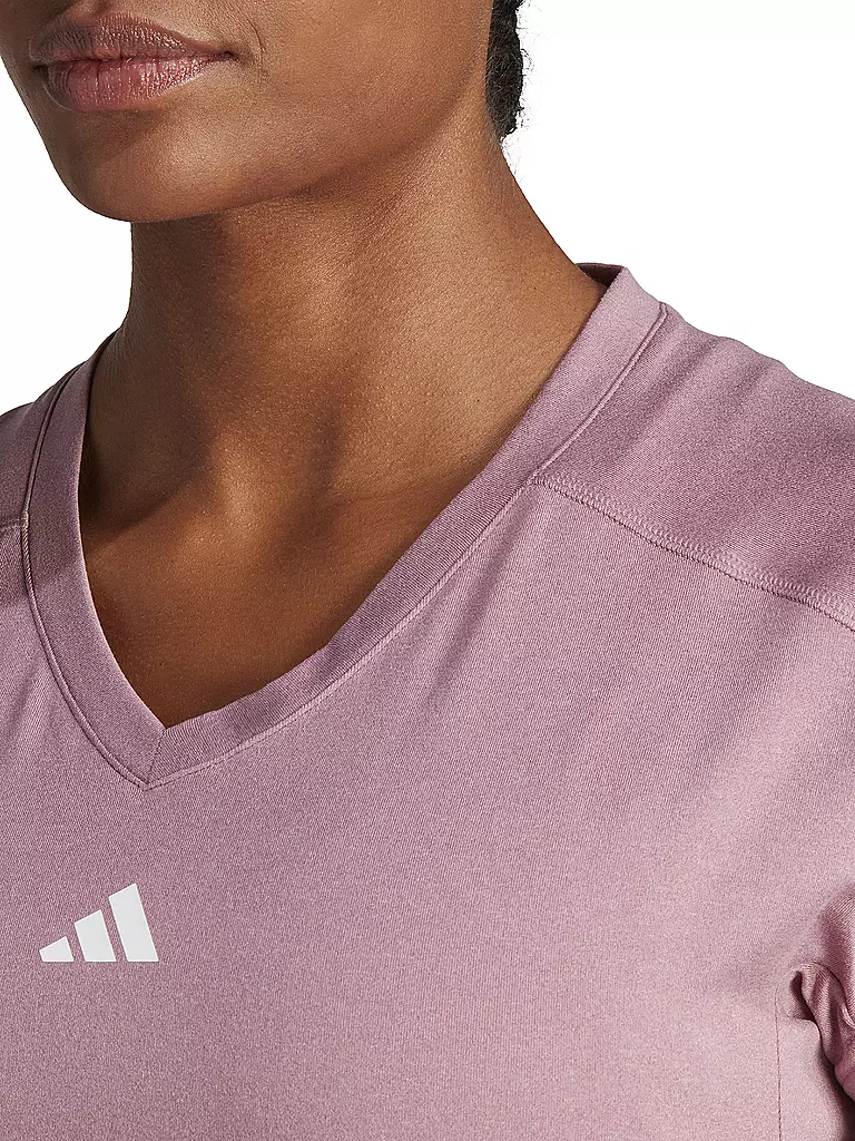 ADIDAS | Damen Fitnessshirt AEROREADY Train Essentials Minimal Branding V-Neck | beere