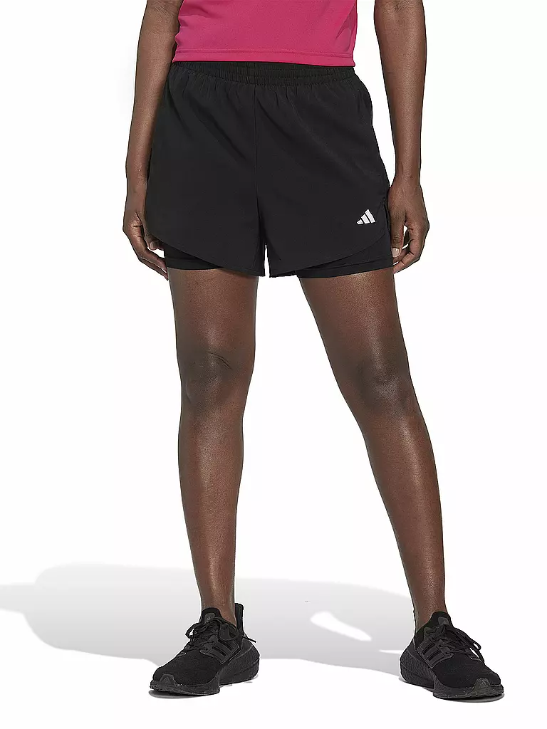 ADIDAS | Damen Fitnessshort 2in1 | schwarz