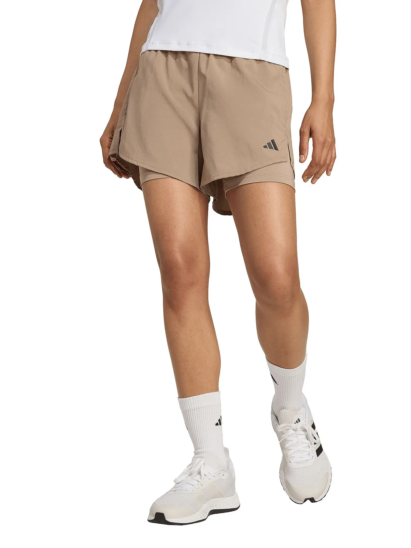 ADIDAS | Damen Fitnessshort AEROREADY 2in1 | braun
