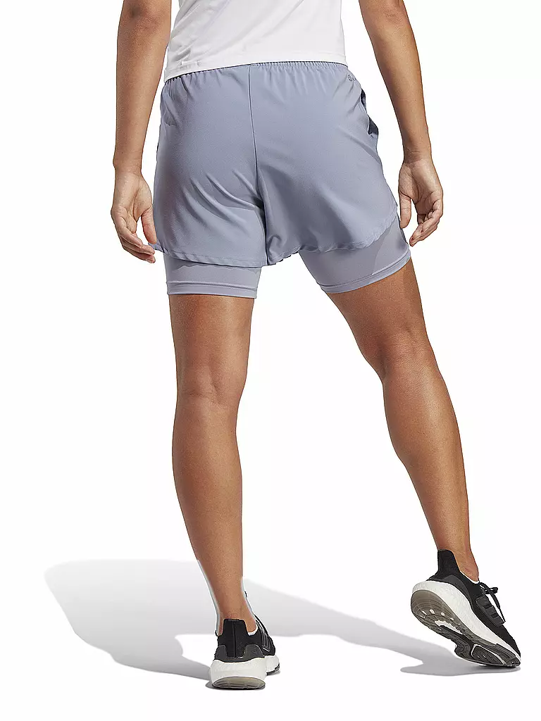 ADIDAS | Damen Fitnessshort AEROREADY Made for Training Minimal Two-in-One | hellblau