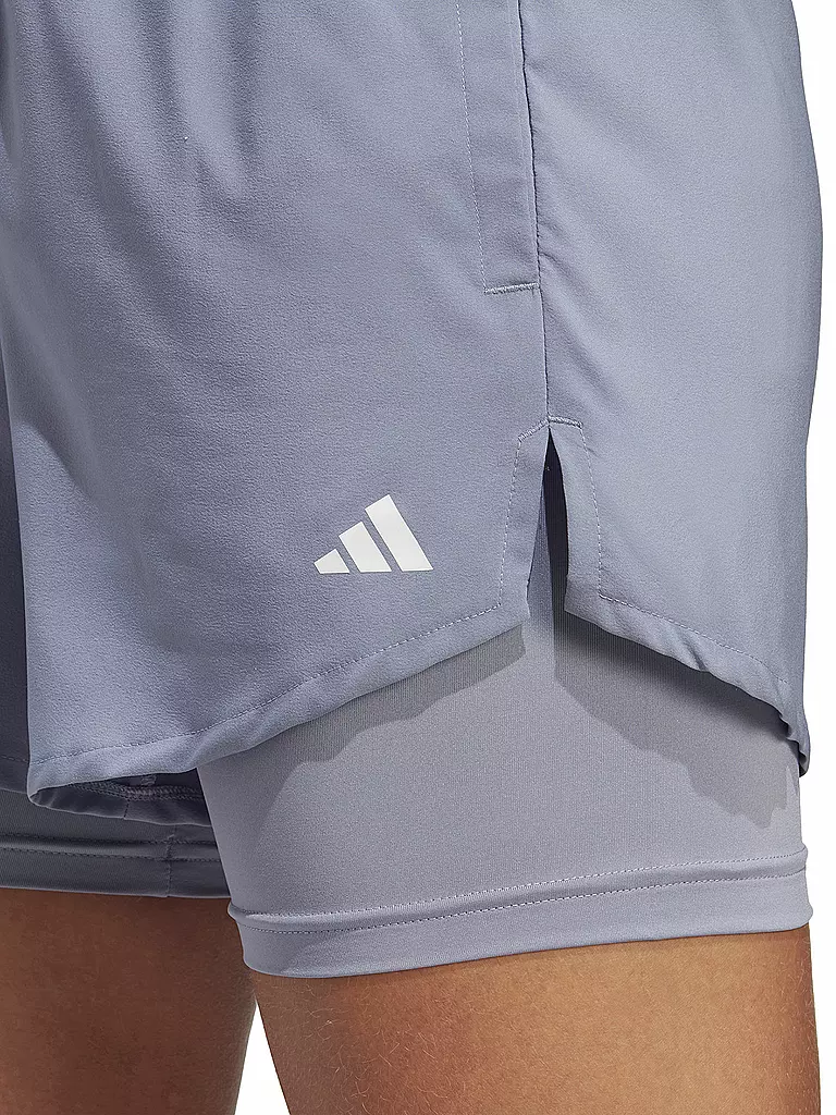 ADIDAS | Damen Fitnessshort AEROREADY Made for Training Minimal Two-in-One | hellblau