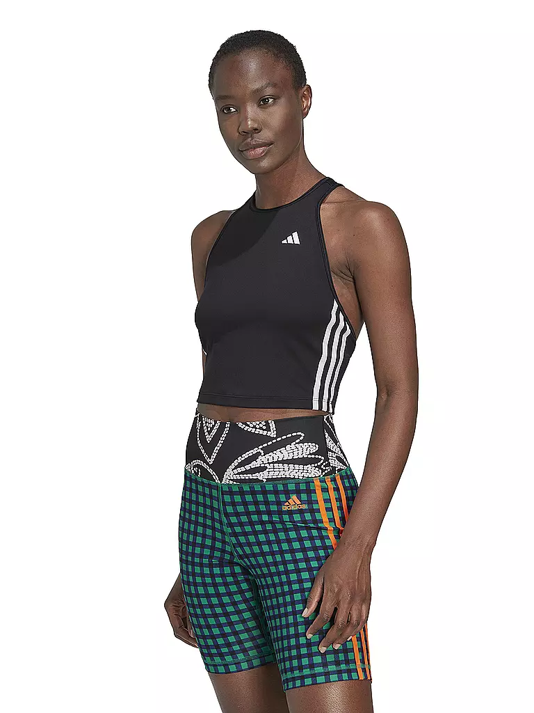 ADIDAS | Damen Fitnesstank AEROREADY Made for Training 3-Streifen Crop  | schwarz