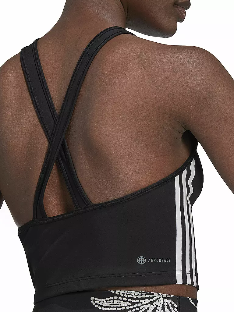 ADIDAS | Damen Fitnesstank AEROREADY Made for Training 3-Streifen Crop  | schwarz