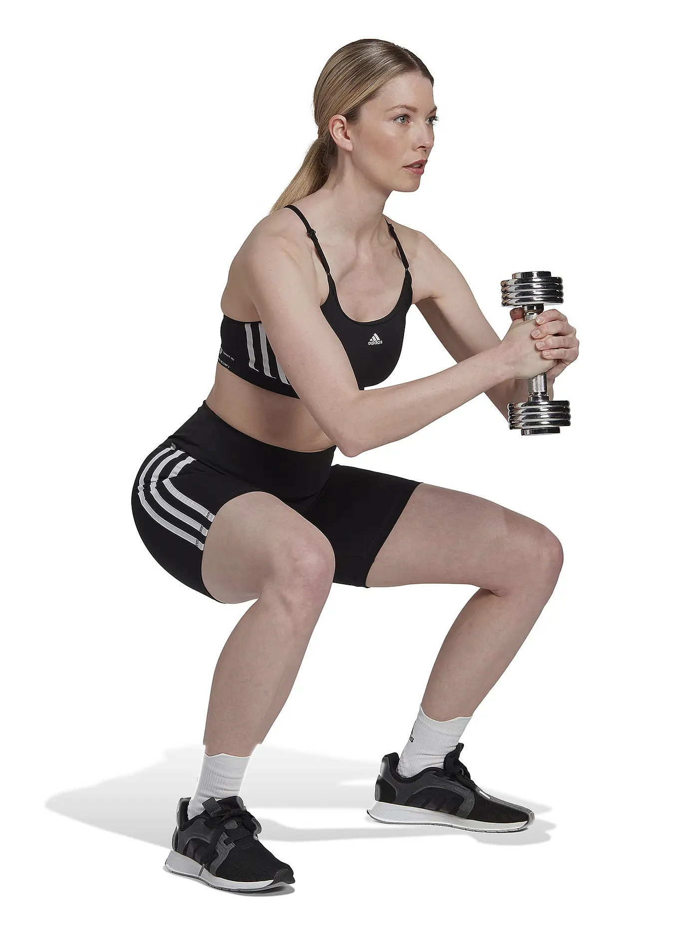 ADIDAS | Damen Fitnesstight Essentials 3-Streifen High-Waisted | schwarz
