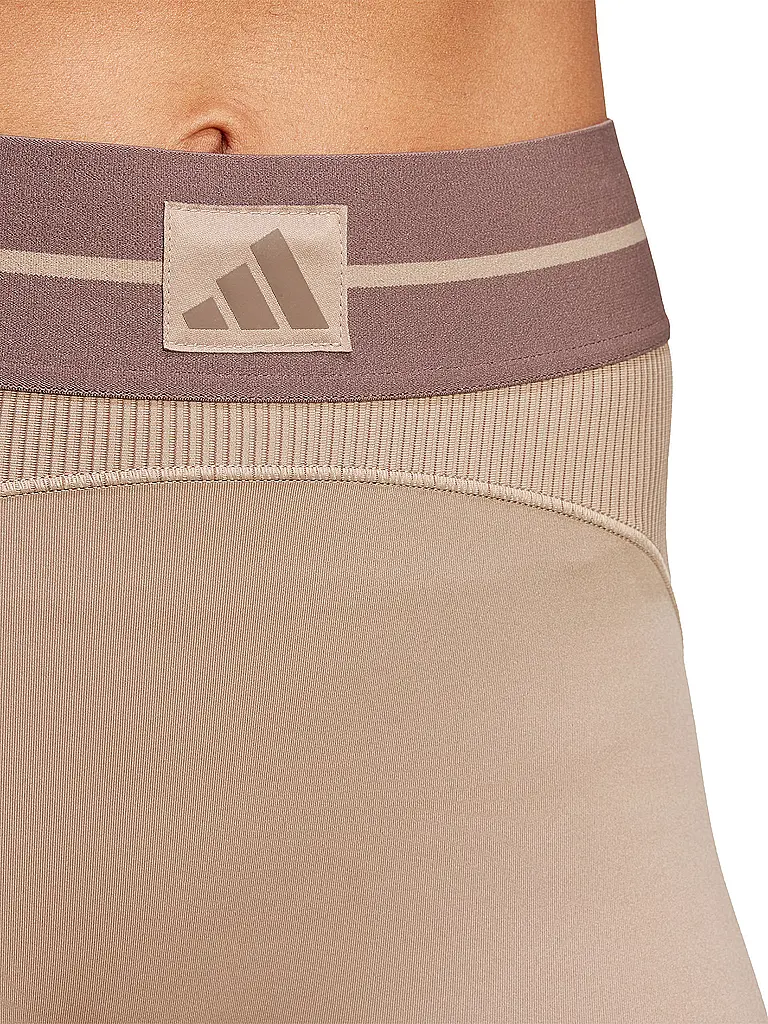 ADIDAS | Damen Fitnesstight Hyperglam Rib | Camel