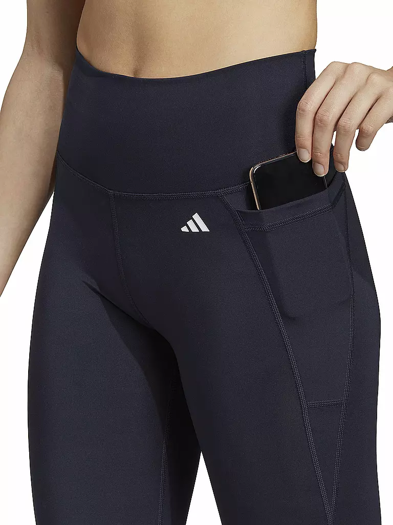 ADIDAS | Damen Fitnesstight Optime Stash Pocket High-Waisted 7/8 | dunkelblau