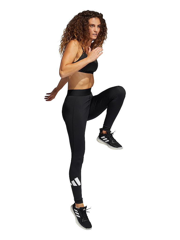 ADIDAS | Damen Fitnesstight Techfit Mid Rise Badge of Sport | schwarz