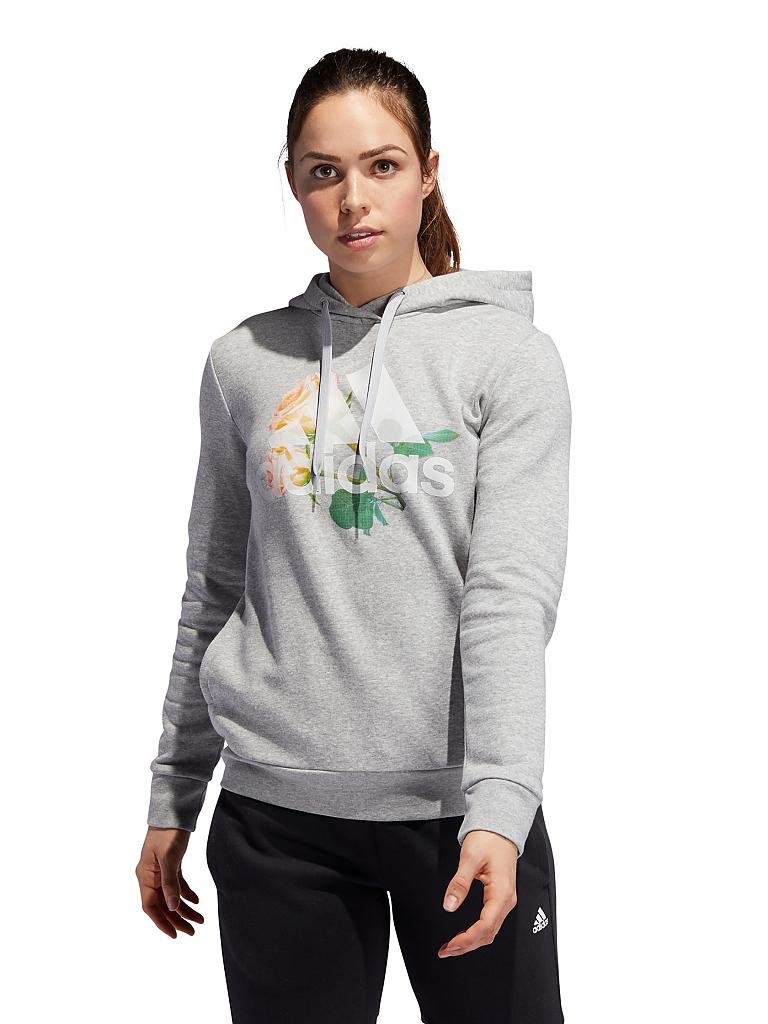 ADIDAS | Damen Hoodie Work In Progress Floral Badge of Sport | grau