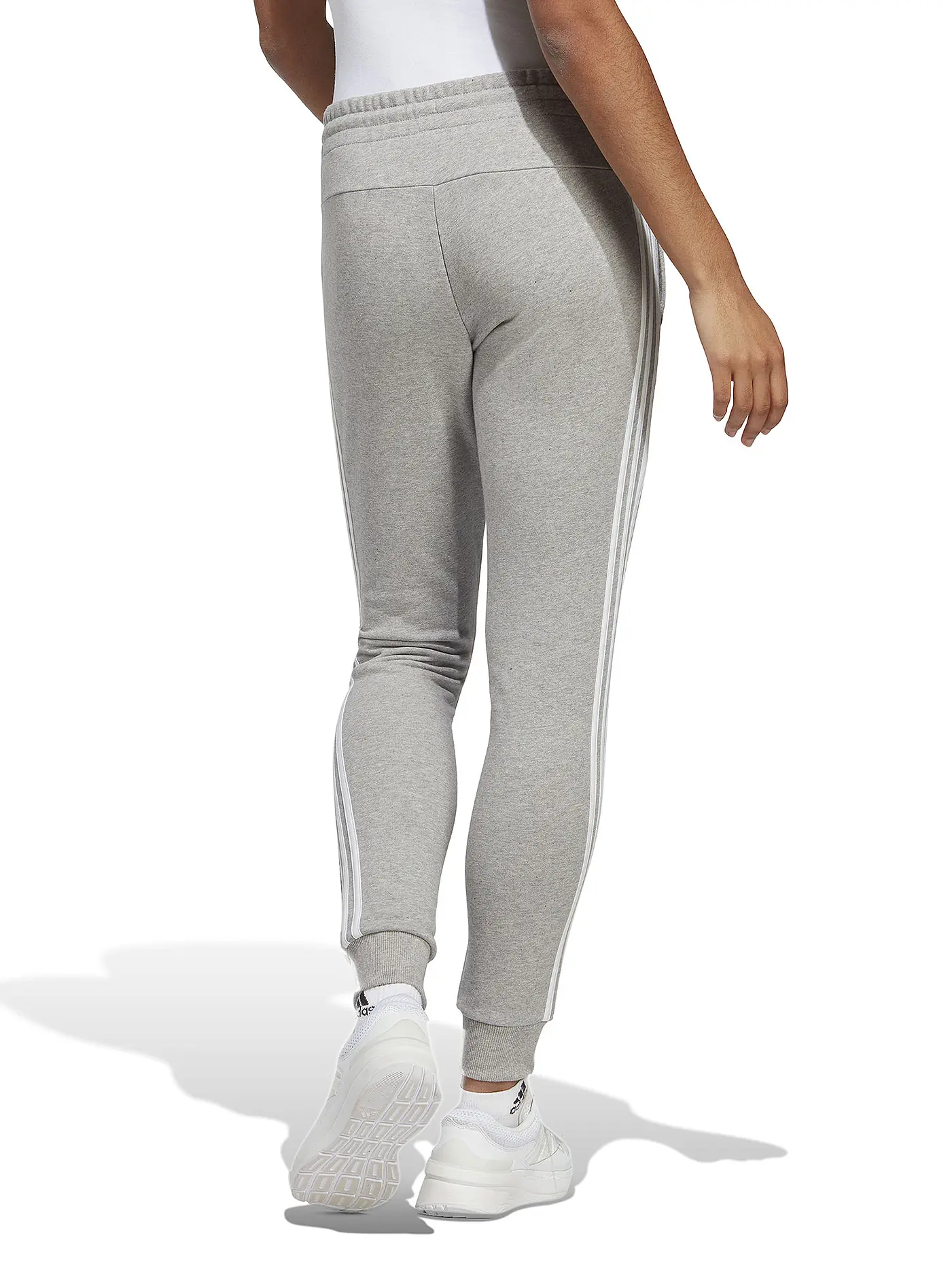 ADIDAS | Damen Jogginghose Essentials 3-Stripes French Terry Cuffed | hellgrau