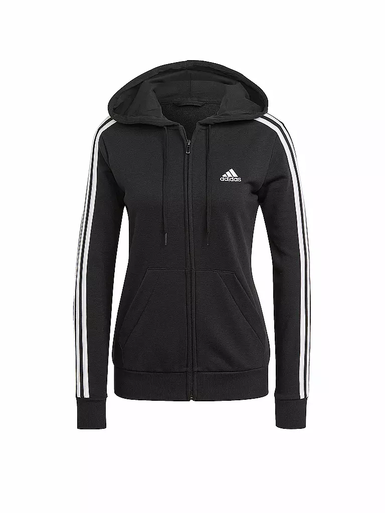 ADIDAS | Damen Kapuzenjacke Essentials 3 Streifen | schwarz