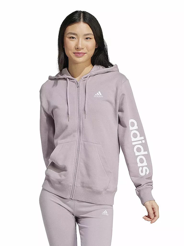 ADIDAS | Damen Kapuzenjacke Essentials Linear French Terry | beere