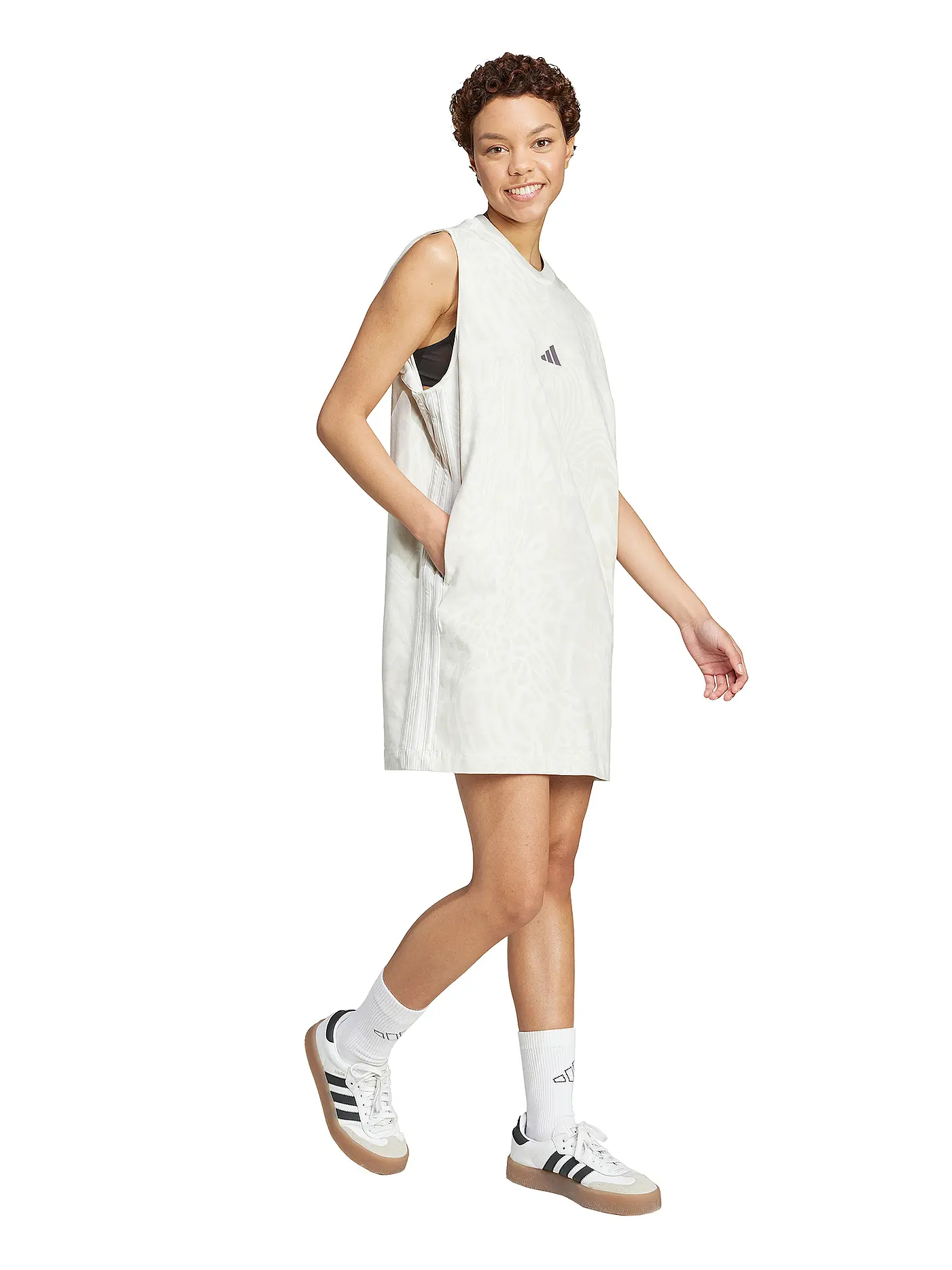 ADIDAS | Damen Kleid Essentials 3 Streifen Print | beige