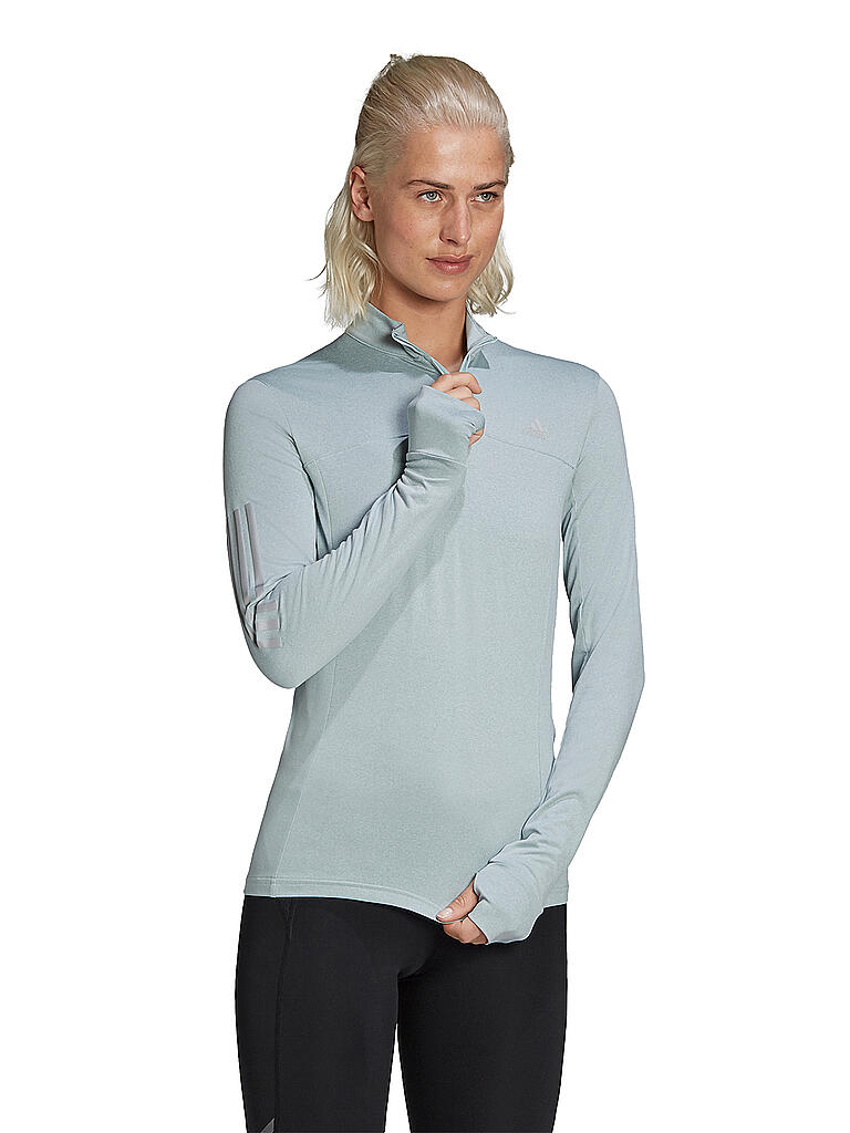 ADIDAS | Damen Laufshirt Own The Run 1/2 Zip | grau