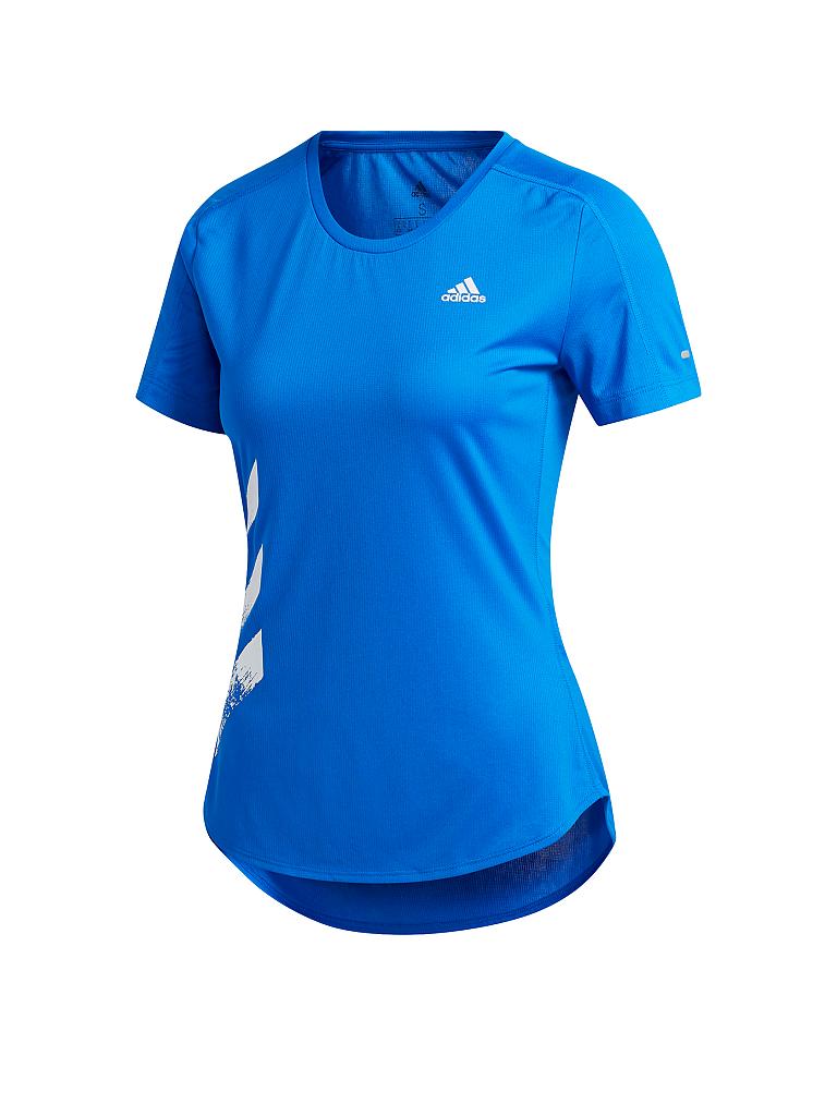 ADIDAS | Damen Laufshirt Run It 3-Streifen | blau