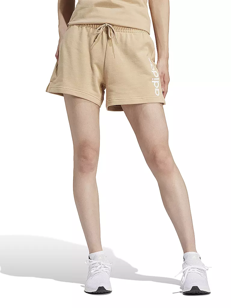 ADIDAS | Damen Short Essentials Linear French Terry | camel