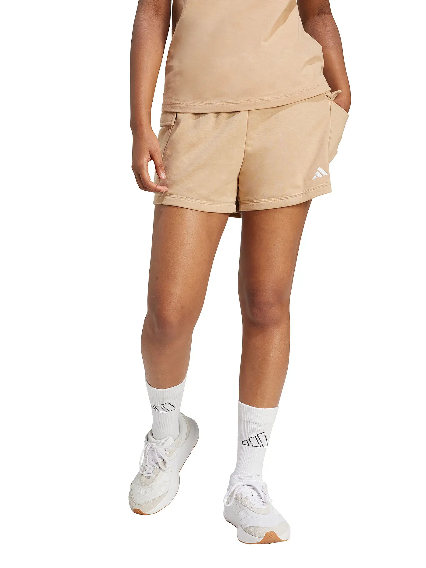 ADIDAS | Damen Short French Terry Cargo | camel