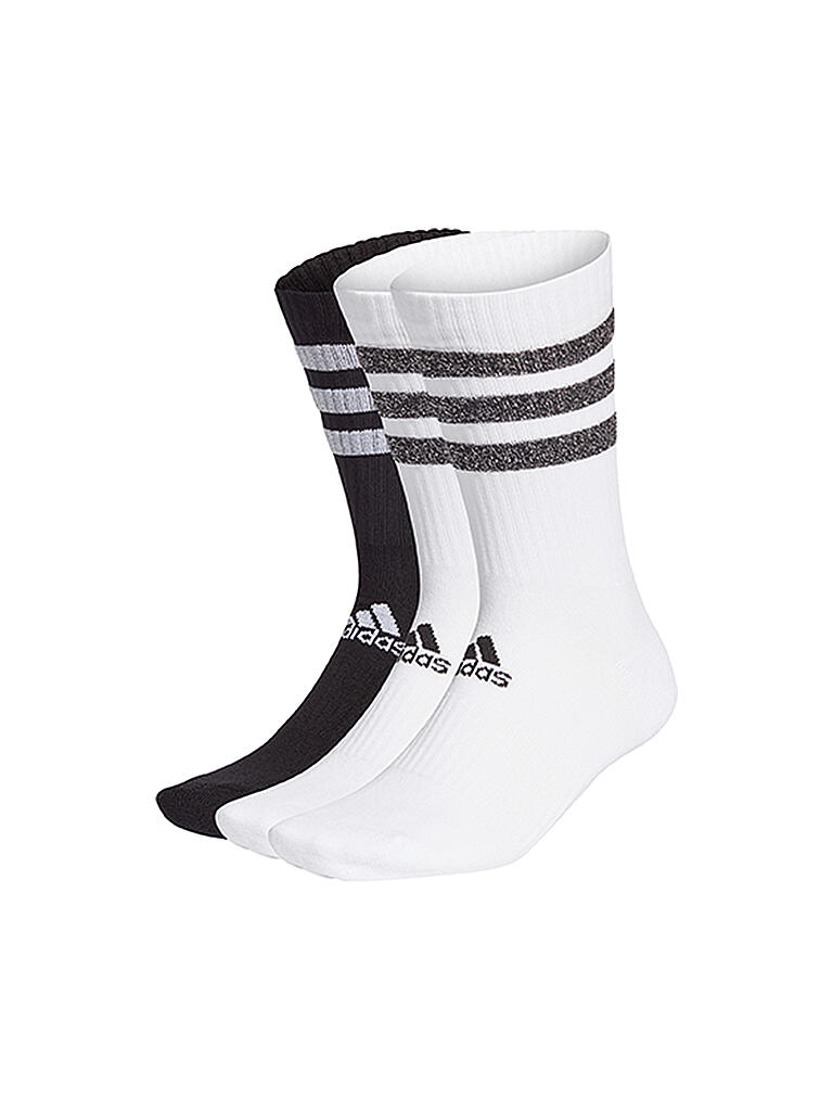 ADIDAS | Damen Socken Glam 3-Streifen Cushioned Sport Crew 3er Pkg. | weiß