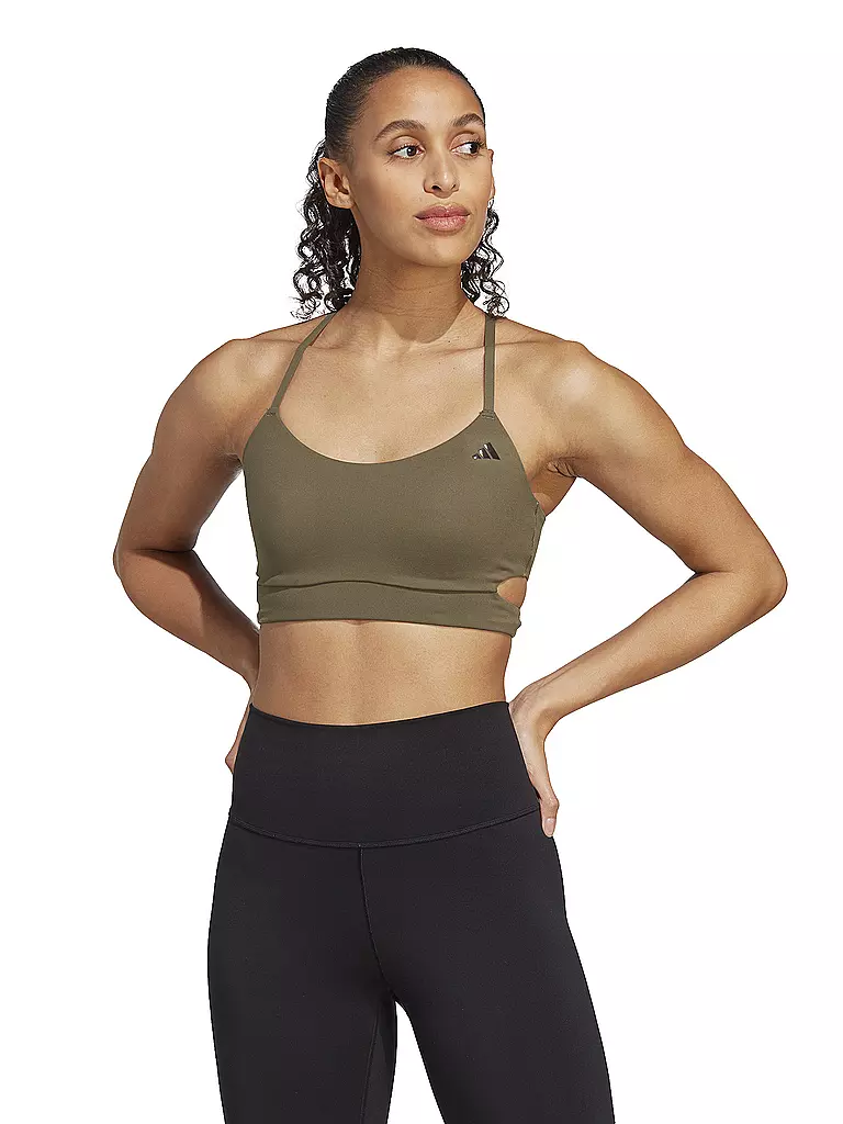 ADIDAS | Damen Sport-BH Yoga Studio Longline Low Support | dunkelgrün