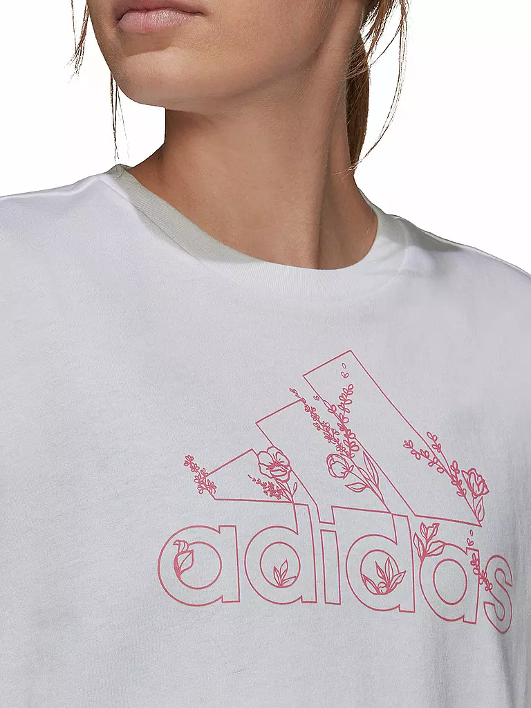 ADIDAS | Damen T-Shirt Blumenlogo | weiss