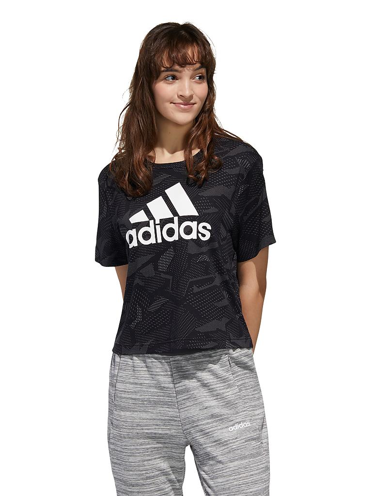 ADIDAS | Damen T-Shirt Essentials Allover Print | schwarz