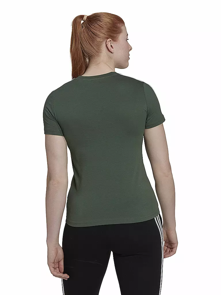 ADIDAS | Damen T-Shirt Essentials Slim 3-Streifen | olive