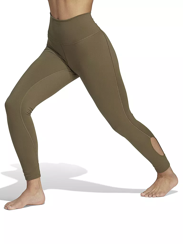 ADIDAS | Damen Yogatight Yoga Studio Wrapped 7/8 | dunkelgrün