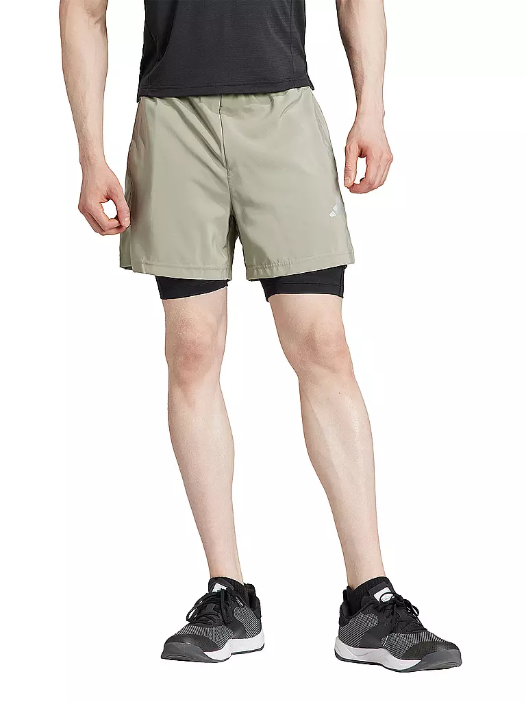 ADIDAS | Herren Fitnessshort Gym 2in1 | camel