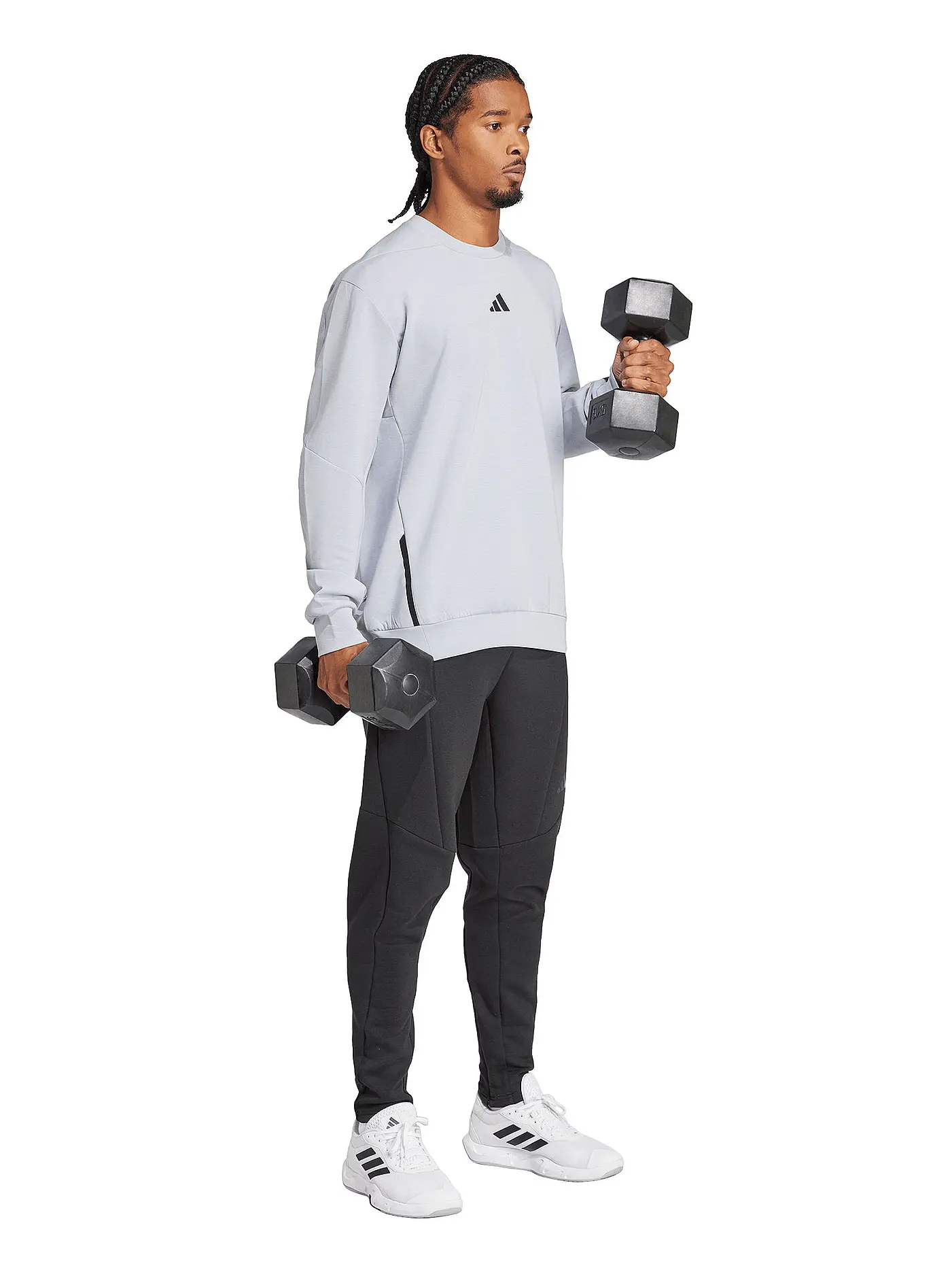 ADIDAS | Herren Fitnesssweater D4T | hellgrau