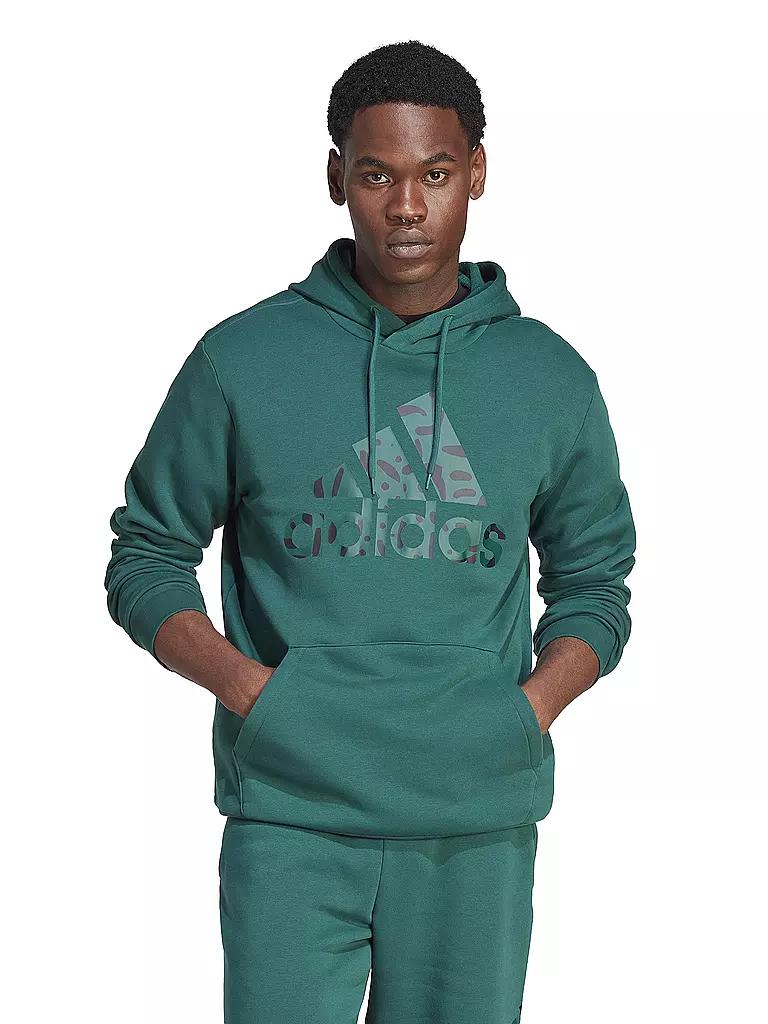 ADIDAS | Herren Hoodie Essentials French Terry Big Logo | dunkelgrün