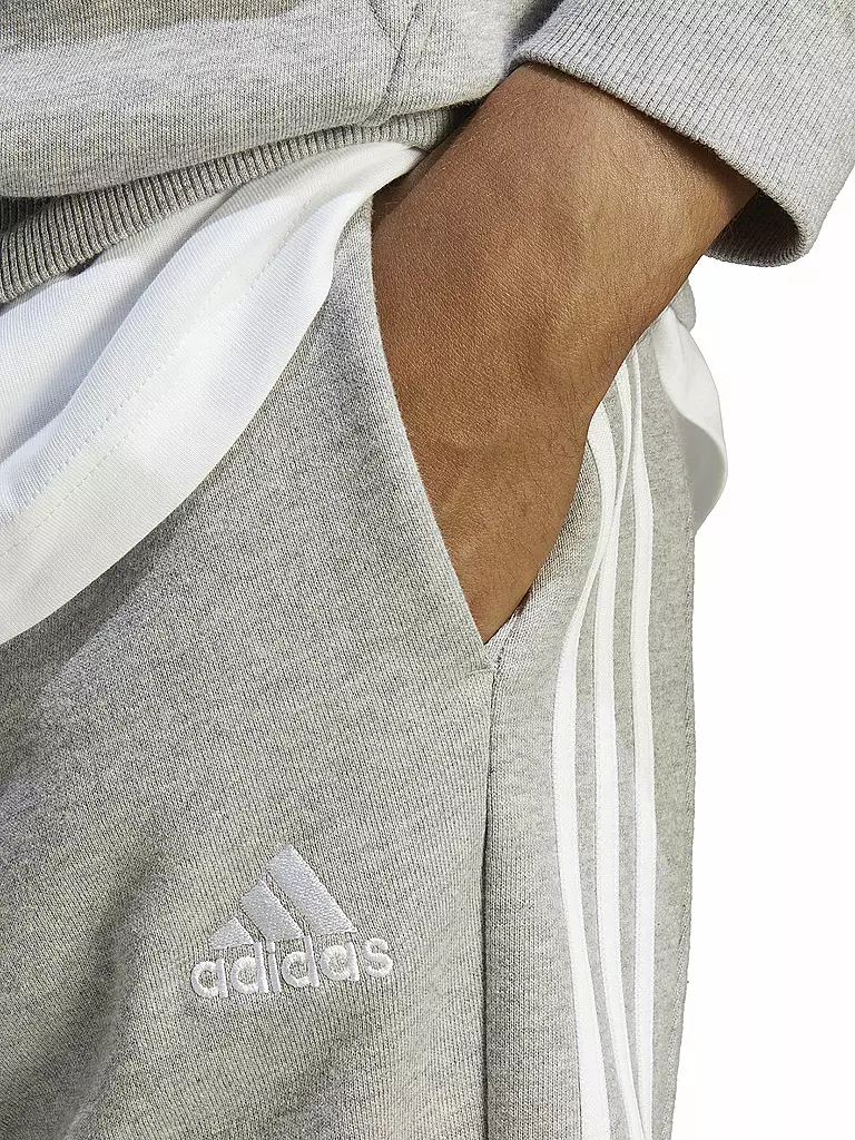 ADIDAS | Herren Jogginghose Essentials French Terry Tapered Cuff 3-Streifen | grau