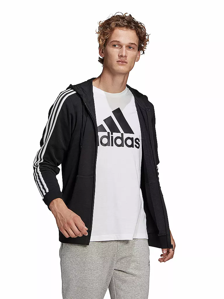 ADIDAS | Herren Kapuzenjacke 3-Streifen | schwarz