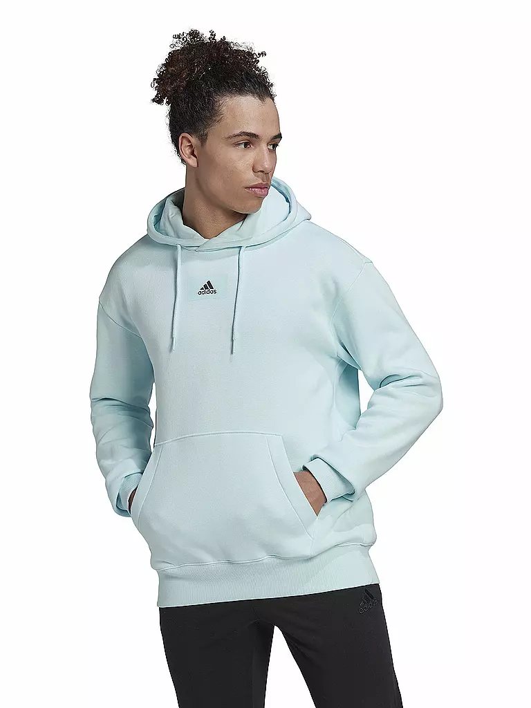 ADIDAS | Herren Kapuzenpullover Essentials FeelVivid Cotton Fleece Drop Shoulder | hellblau