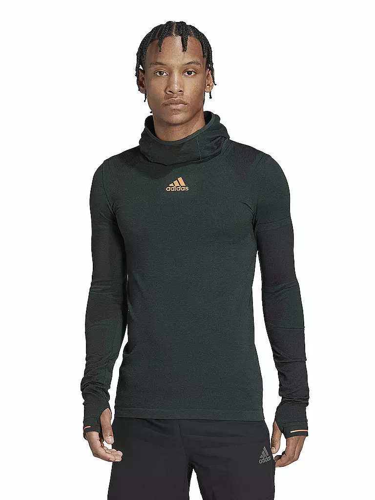 ADIDAS | Herren Laufhoodie Winter X-City Longsleeve | dunkelgrün