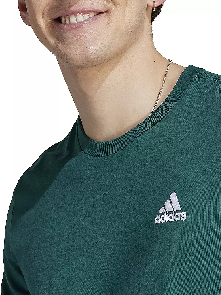 ADIDAS | Herren T-Shirt Essentials Single Jersey Embroidered Small Logo | dunkelgrün