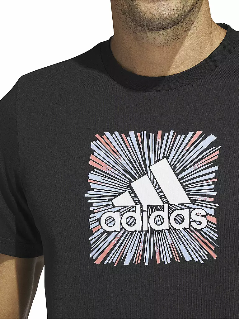 ADIDAS | Herren T-Shirt Sport Optimist Sun Logo Sportswear Graphic | schwarz