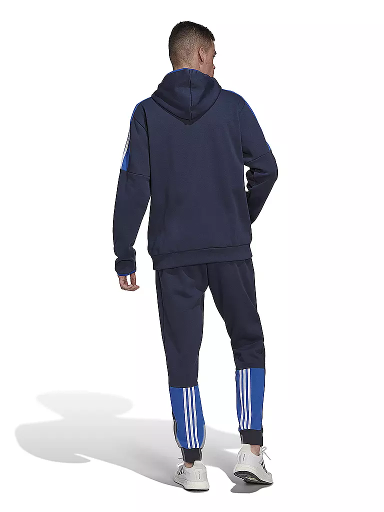 ADIDAS Herren Trainingsanzug Fleece Colorblock dunkelblau | Trainingsanzüge