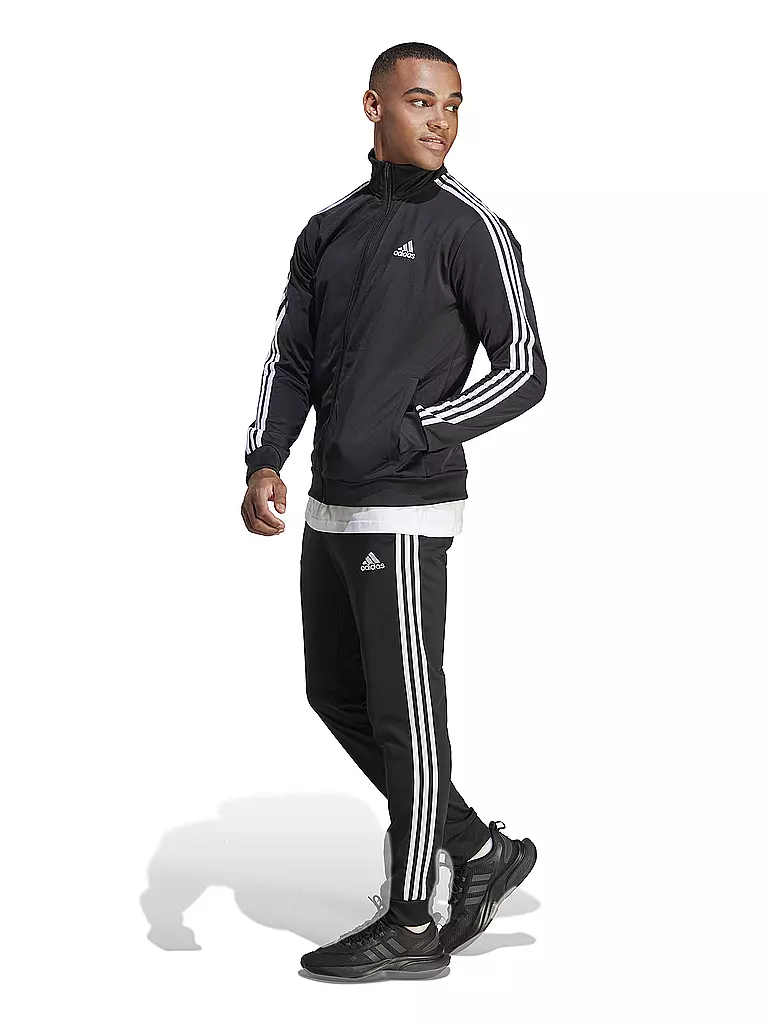 ADIDAS | Herren Trainingsanzug Sportswear Basic 3-Streifen Tricot | schwarz