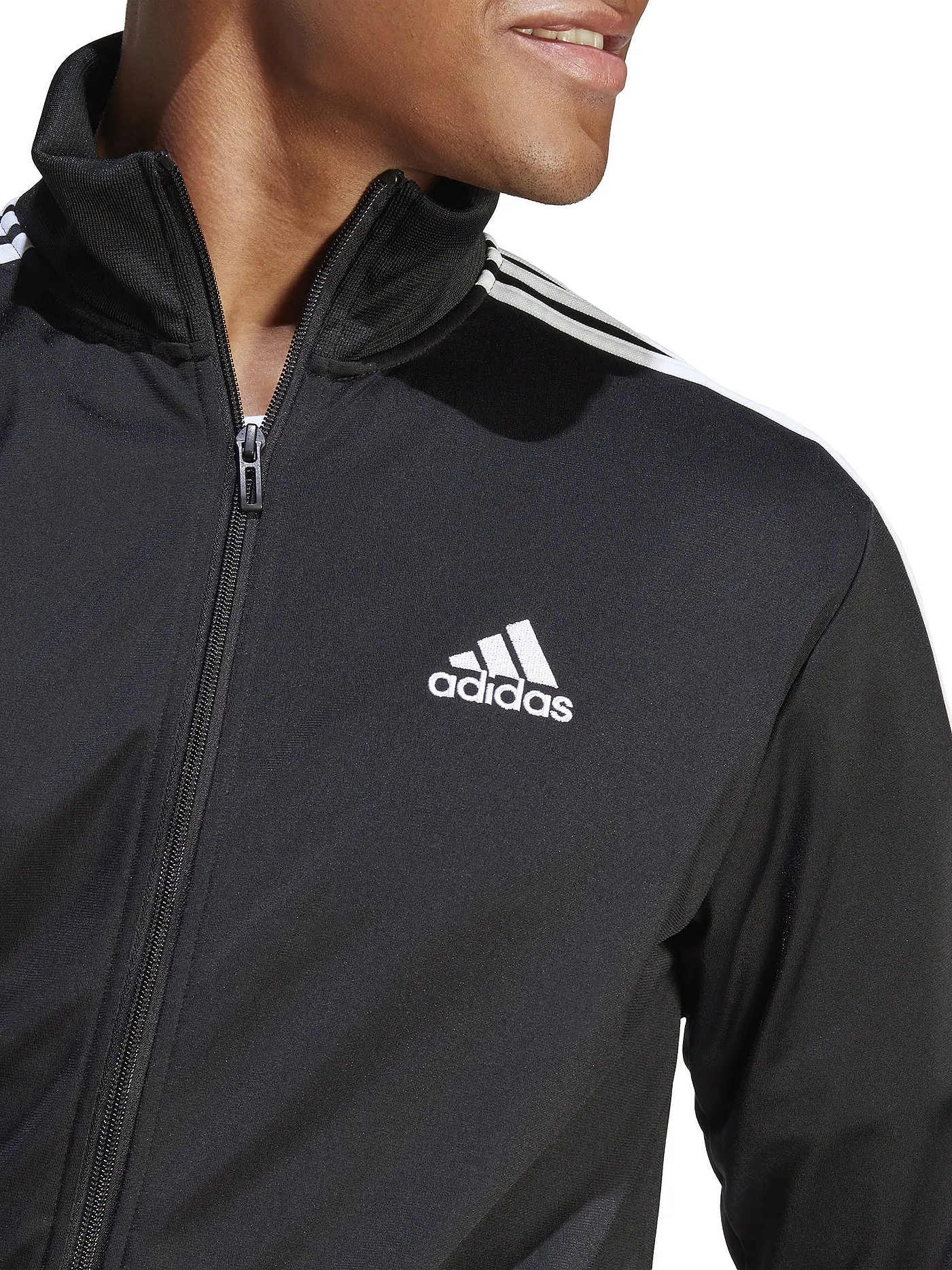 ADIDAS | Herren Trainingsanzug Sportswear Basic 3-Streifen Tricot | schwarz