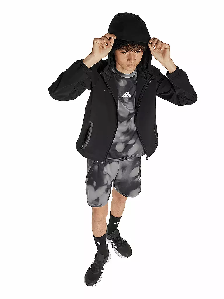 ADIDAS | Jungen Fitnessshirt Allover-Grafik | grau