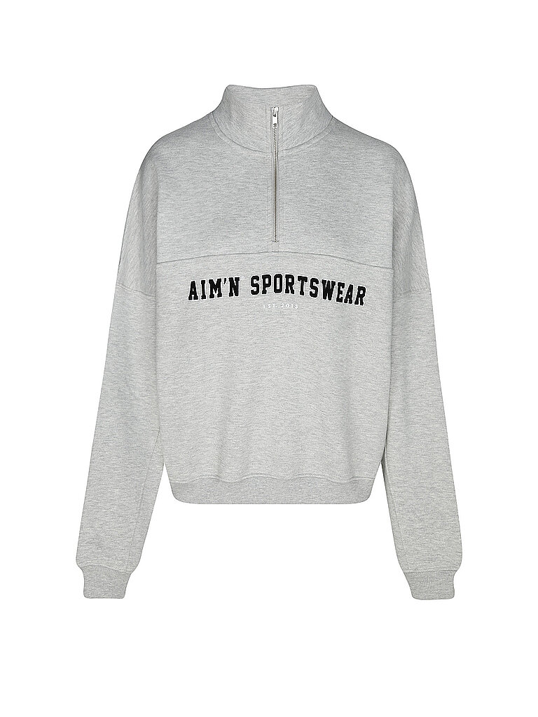 AIM'N Varsity Half Zip Sweat-Jersey Grau