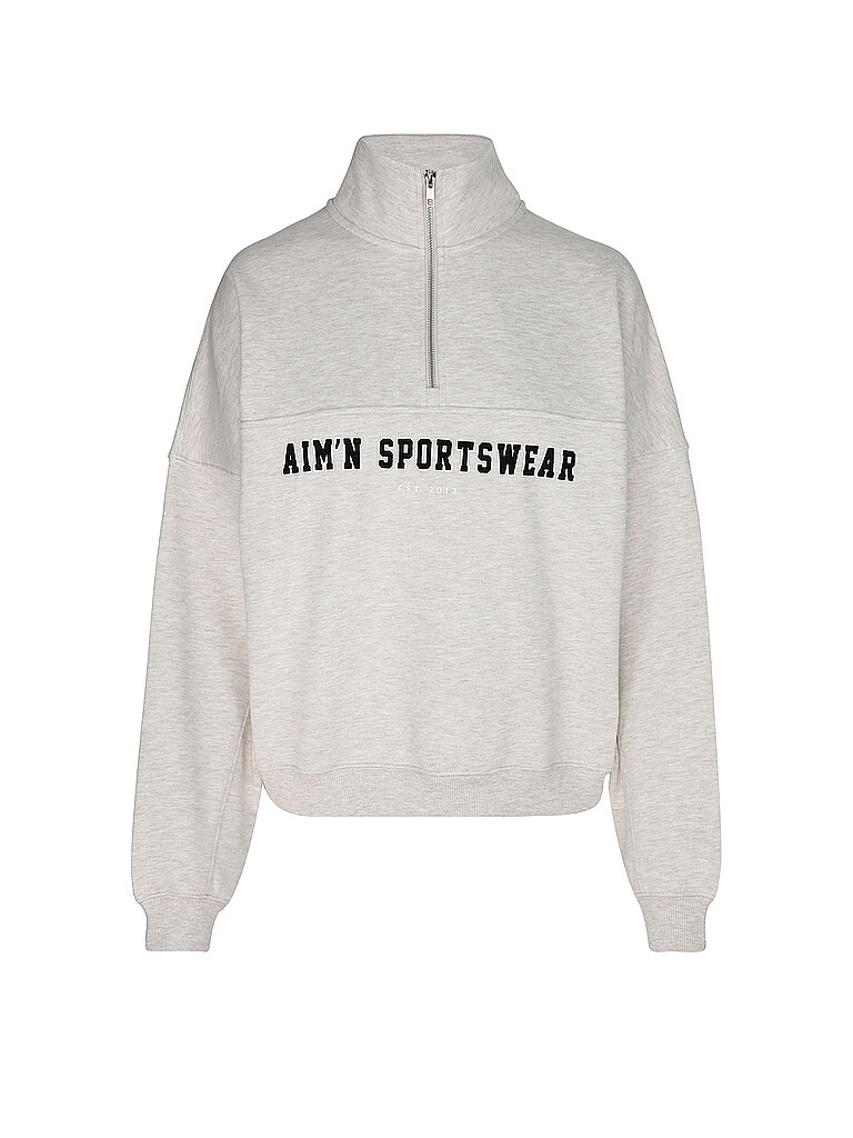 AIM'N Damen Sweater Varsity mit Zip beige | S