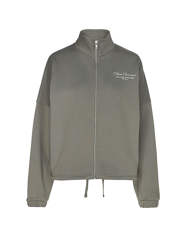 AIM'N Sweatjacke Stehkragen Tunnelzug Baumwolle-Polyester Olive