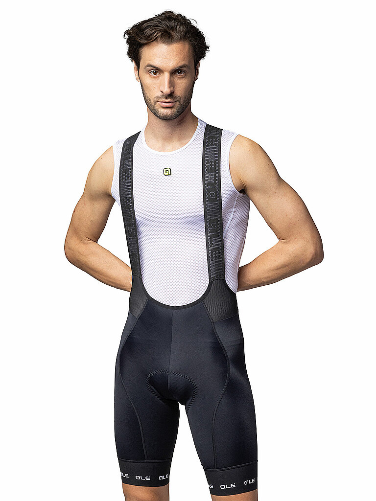 ALÉ Rad Trägerhose Strada 2.0 Superleichtes Strapazierfähiges Gewebe Schwarz