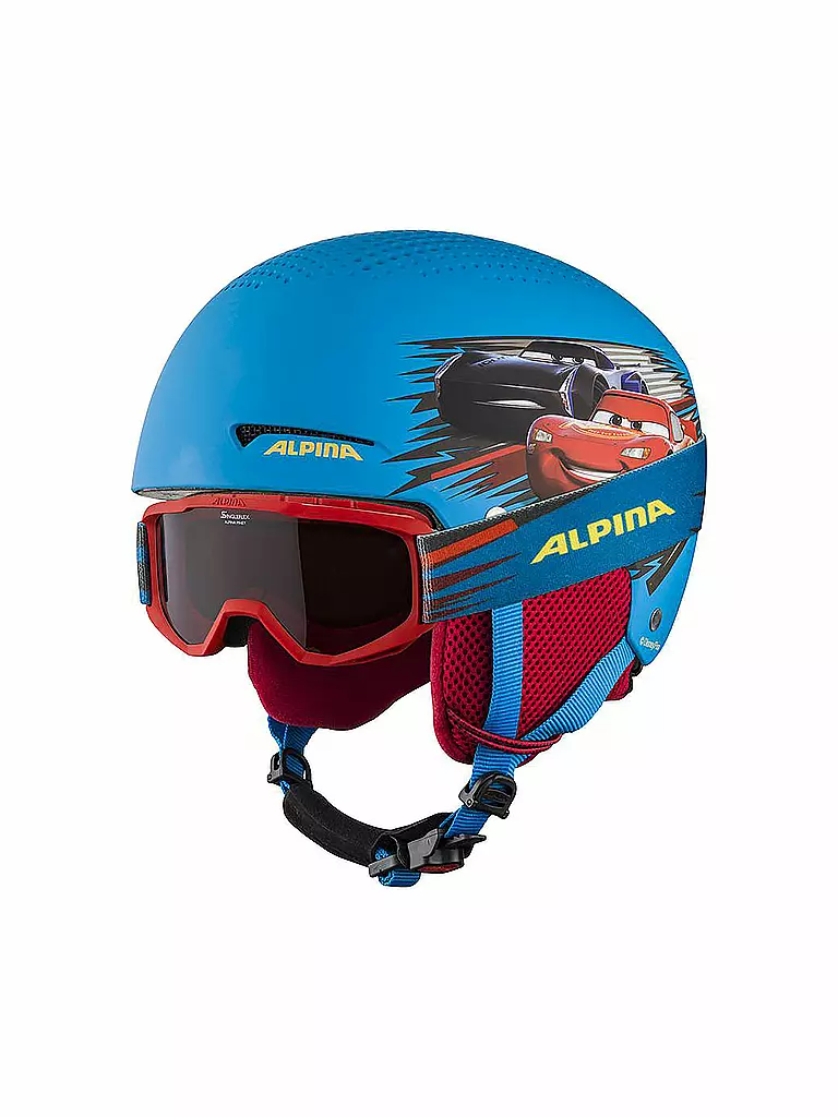 ALPINA | Kinder Skihelm + Skibrille Zupo Disney Set Cars | blau