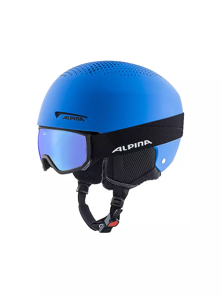 ALPINA | Kinder Skihelm Zupo + Skibrille Scarabeo JR Set | blau