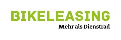 Das Bild zeigt den Text „BIKELEASING“ in fetten grünen Buchstaben, gefolgt von „Mehr als Dienstrad“ in kleineren schwarzen Buchstaben.