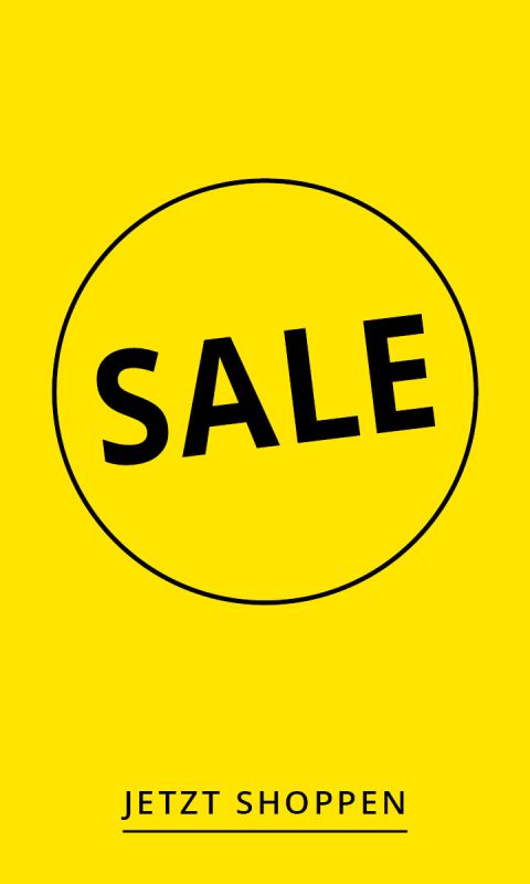 Gelber Hintergrund mit dem Wort "SALE" in fetten schwarzen Buchstaben innerhalb eines schwarzen ovalen Umrisses.